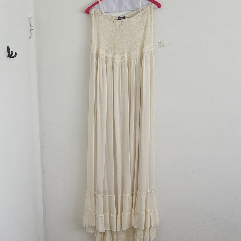 Maternity - Elegant Cream Maxi Dress